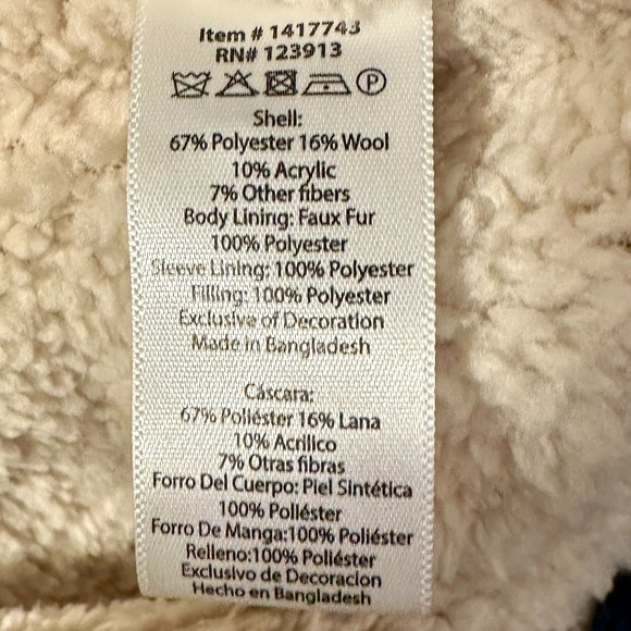 Jachs New York Men's Wool Blend Sherpa Fleece Lined Jacket Size M Blue Plaid NEW - Picture 12 of 16